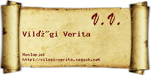 Világi Verita névjegykártya